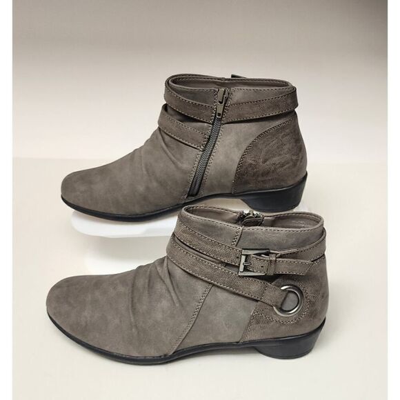 Axxiom Charlotte Faux Leather Gray Ankle Boots Size 8M - Picture 3 of 10